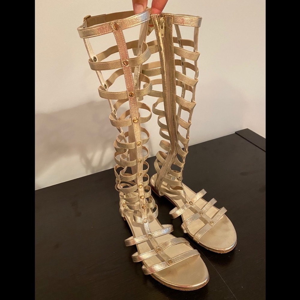 Stuart Weitzman Cava Nappa Gladiator Sandals 7.5